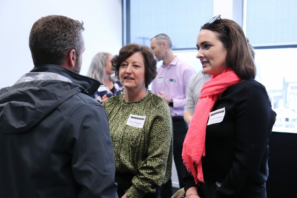 Two women networking at a Chamber event