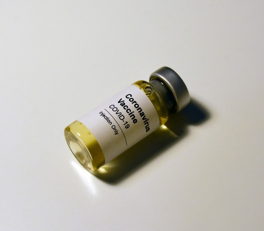 Stock image of the COVID-19 vaccine bottle