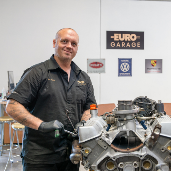 Richard Ross from Euro Garage working on an engine