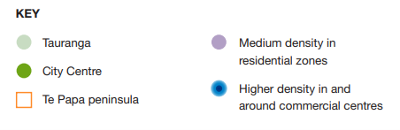 Tauranga City Council Plan Change 33 map key